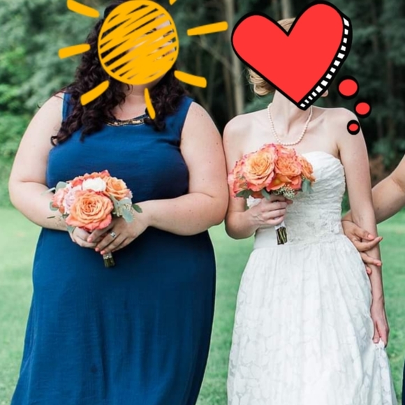 Cato navy sleevless beaded neckline dress - Picture 2 of 7